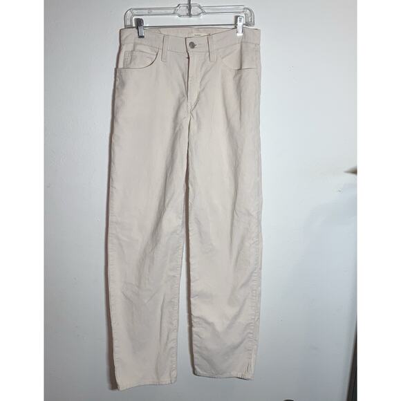 Levis Pants Womens 27 32 Beige Cream Corduroy 94 Baggy Straight Leg Cords Chino - Picture 3 of 13